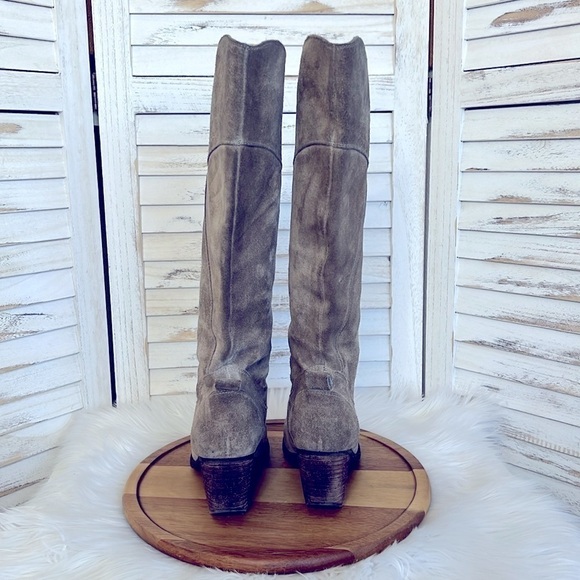 Jeffery Campell Glesson Heel Long Pointed Toe Taupe Suede Boot Revolve Size 8 - Picture 3 of 8